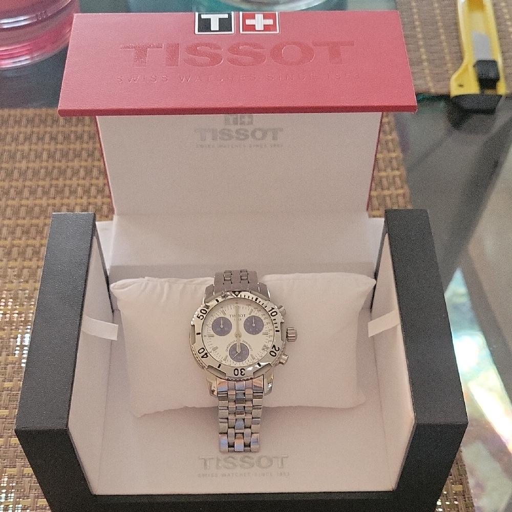Tissot Silver Watch with Black Accents